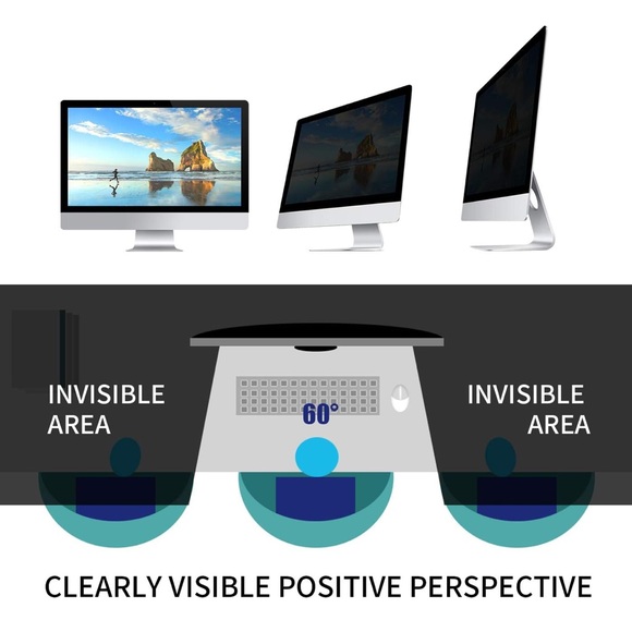 Anti Blue light Hanging Privacy Screen for Widescreen Monitors 25 In to 28 In. - Picture 7 of 9